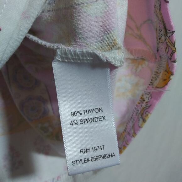 Counterparts Floral Patchwork Boho Ruffle Short Sleeve Top Size L - Picture 5 of 7